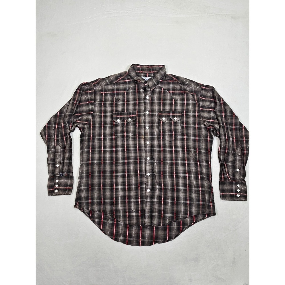 Rockmount Ranchwear‎ Men's Shadow Plaid Dobby Lurex Western Shirt Black (XXL)